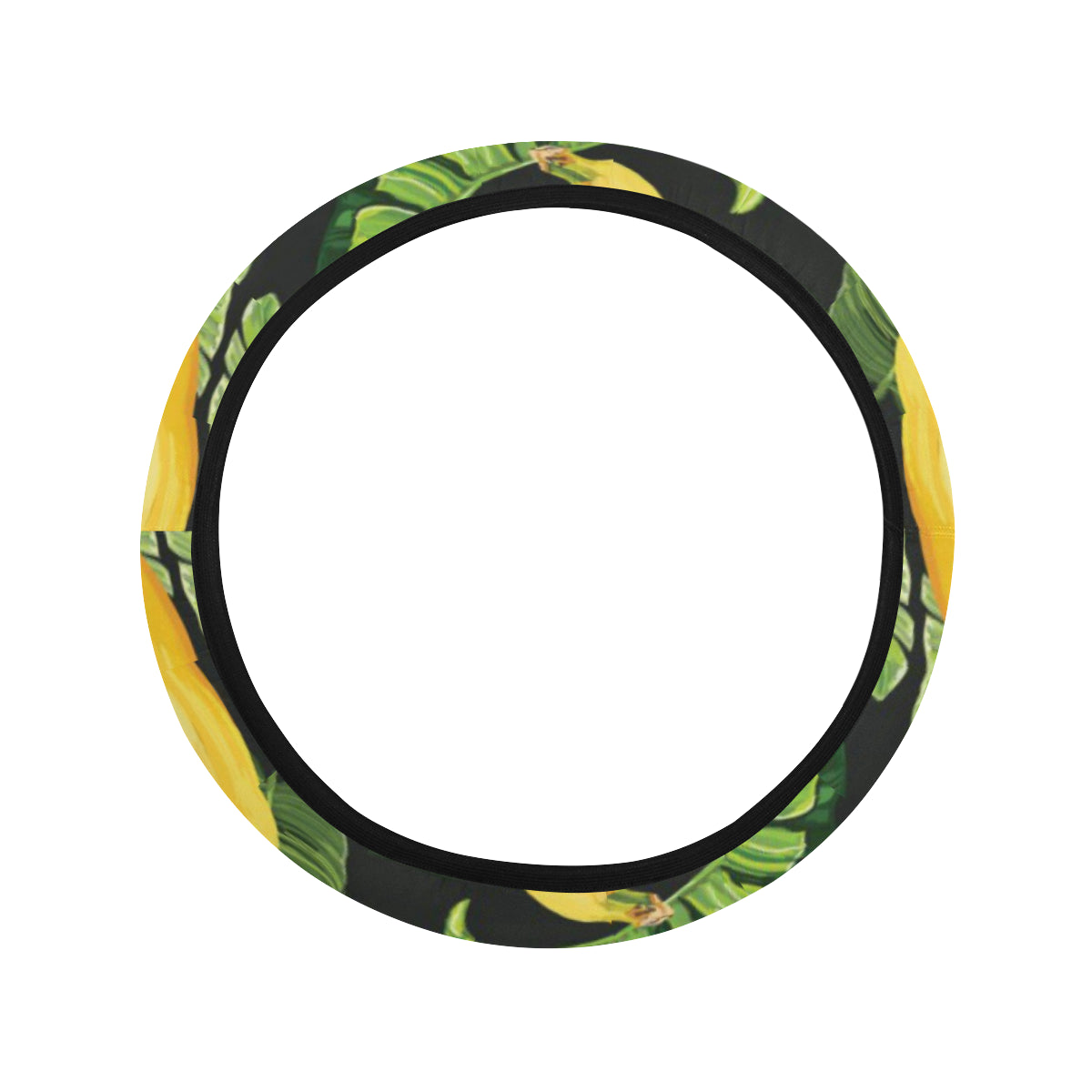 Banana Pattern Print Design BA01 Steering Wheel Cover with Elastic Edge