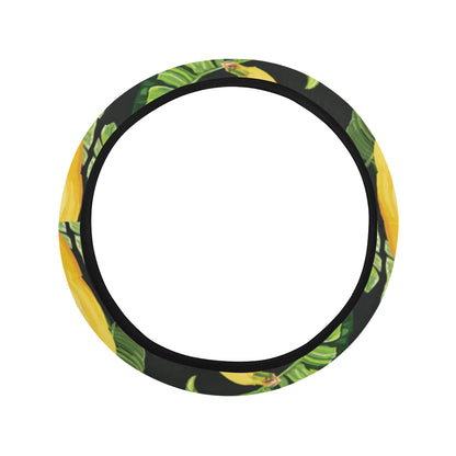 Banana Pattern Print Design BA01 Steering Wheel Cover with Elastic Edge