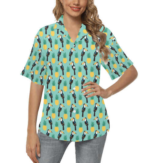 Toucan Print Design LKS301 Women's Hawaiian Shirt