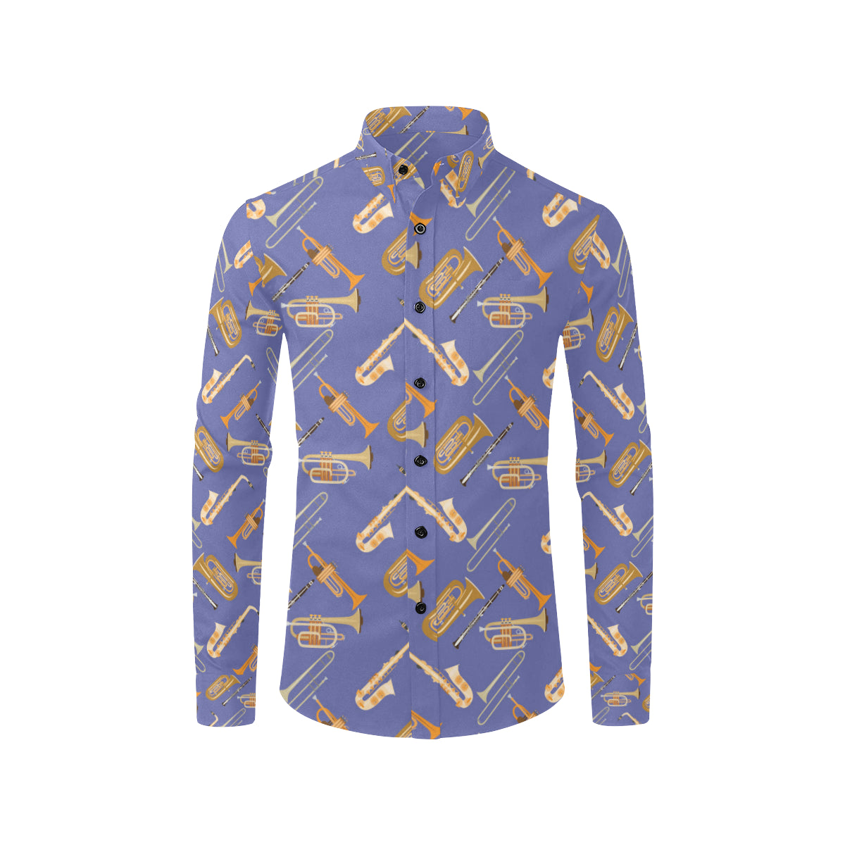 Trombone Pattern Print Design 02 Men's Long Sleeve Shirt