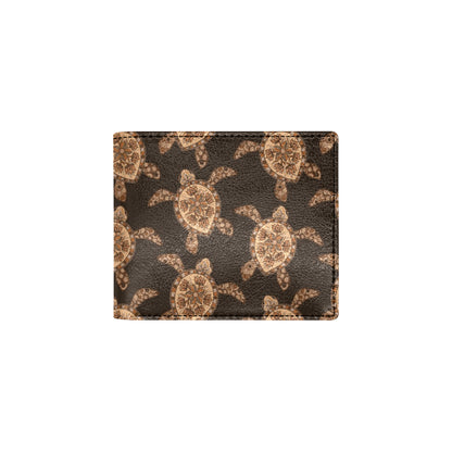 Tribal Sea Turtle Pattern Print Design T09 Men's ID Card Wallet