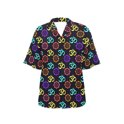 Chakra OM Print Pattern Women's Hawaiian Shirt