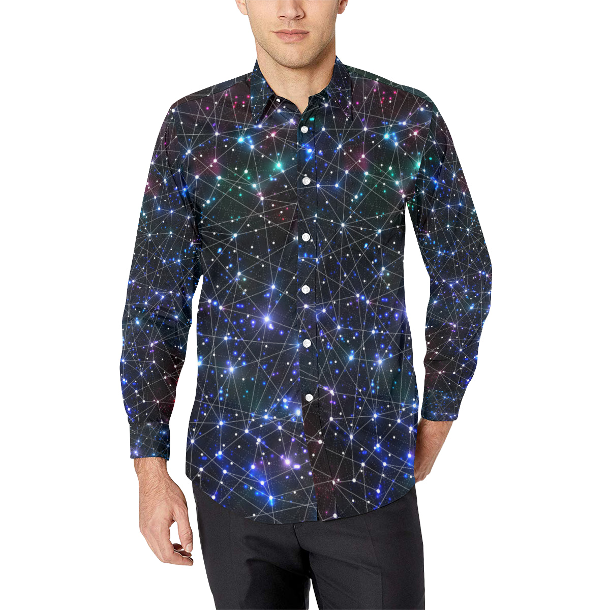 Cosmic Pattern Print Design 01 Men's Long Sleeve Shirt