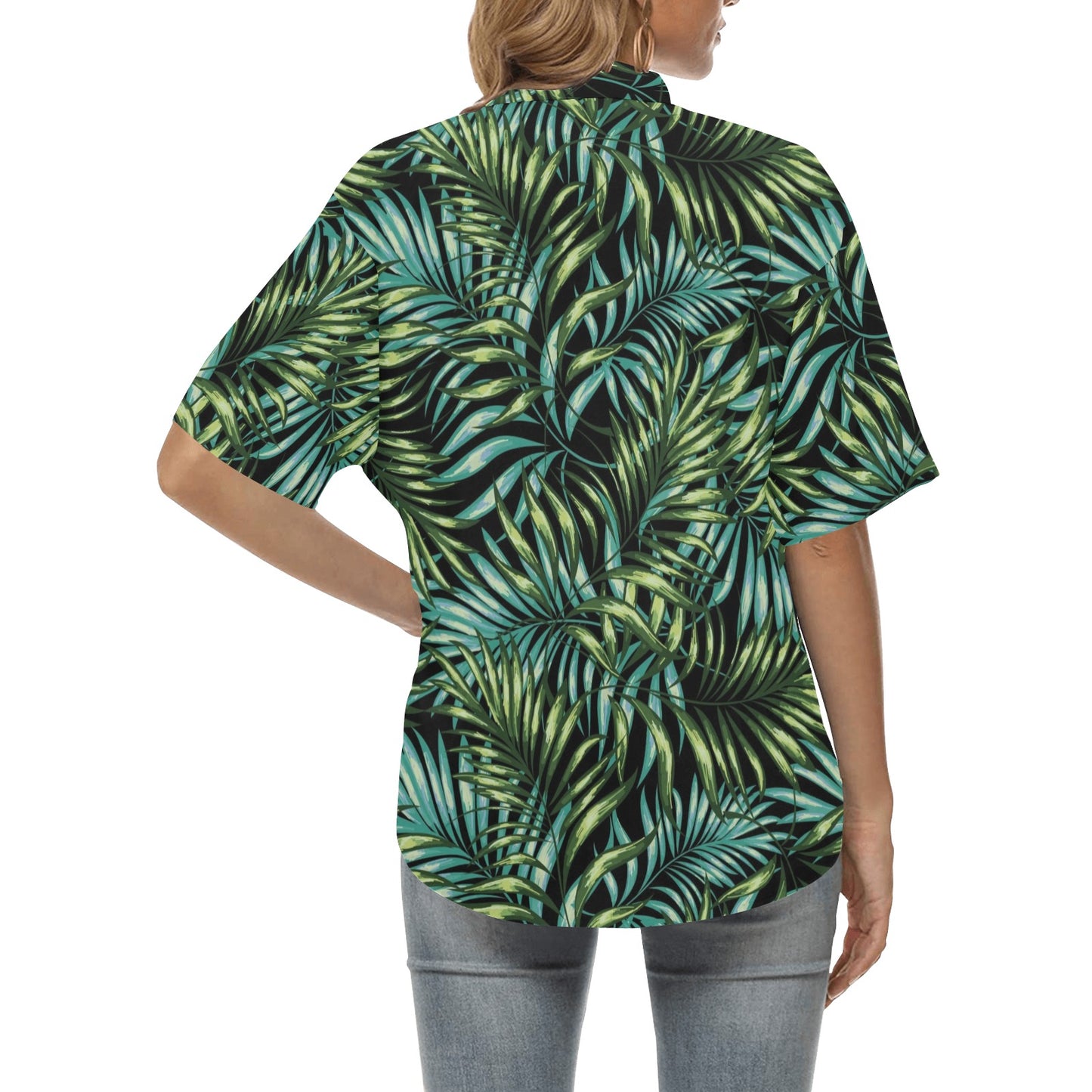 Tropical Flower Pattern Print Design TF08 Women's Hawaiian Shirt