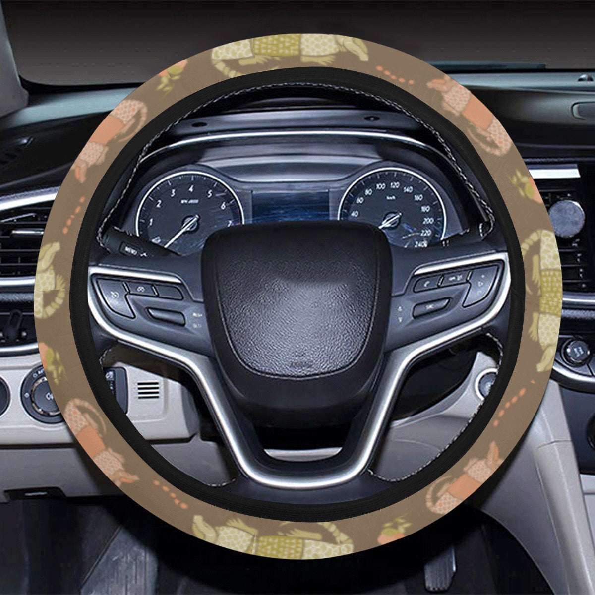 Armadillo Pattern Print Design 04 Steering Wheel Cover with Elastic Edge
