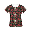 Skull And Roses Print Design LKS303 Women's  T-shirt