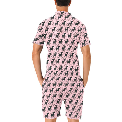 Chihuahua Pink Print Pattern Men's Romper