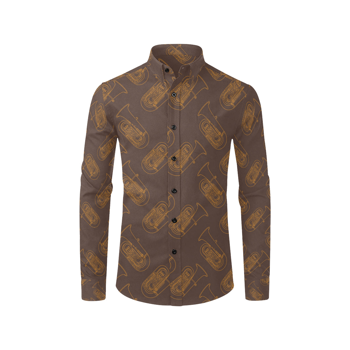 Tuba Pattern Print Design 02 Men's Long Sleeve Shirt