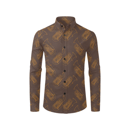 Tuba Pattern Print Design 02 Men's Long Sleeve Shirt