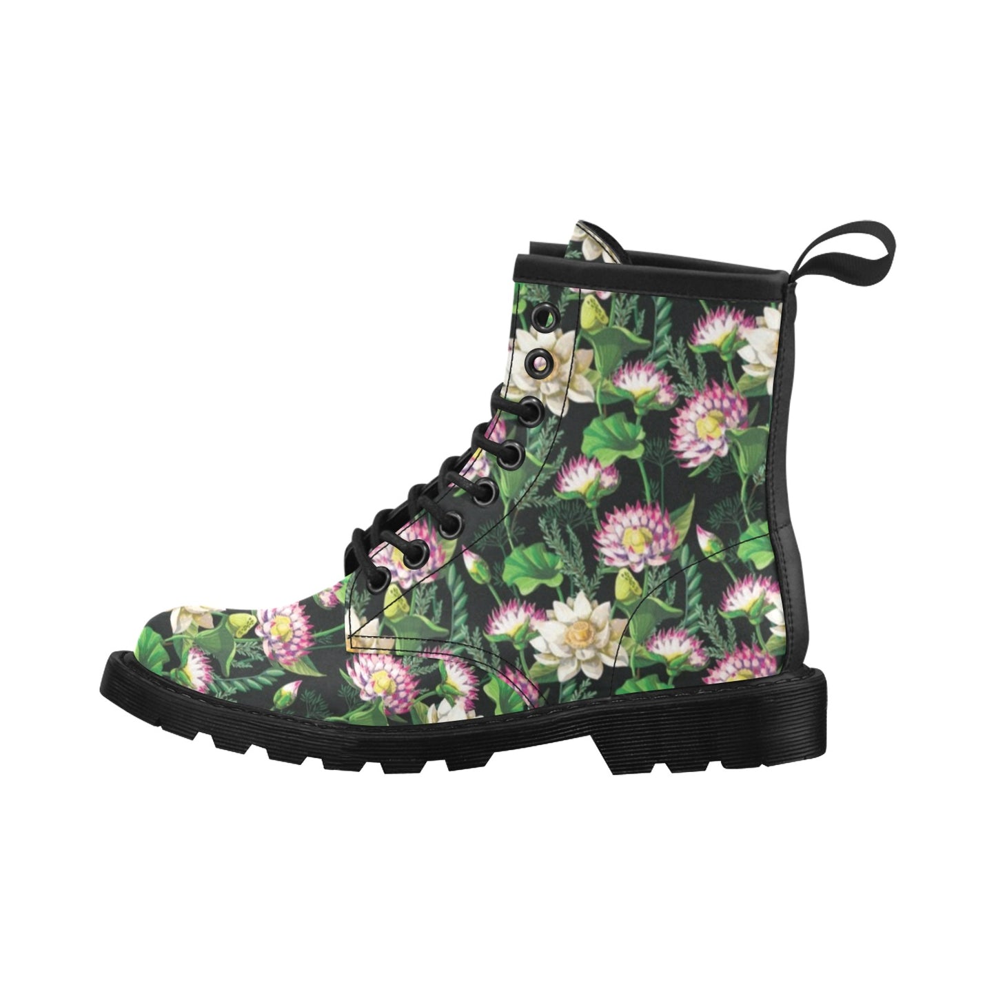 Water Lily Pattern Print Design WL010 Women's Boots