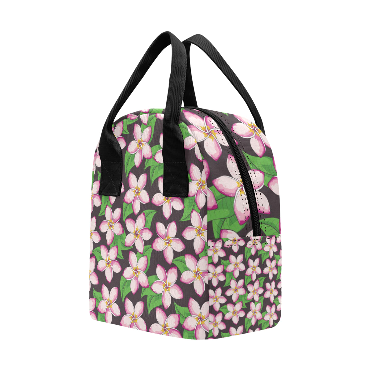 Pink Plumeria Pattern Print Design PM019 Insulated Lunch Bag
