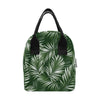 White Green Tropical Palm Leaves Insulated Lunch Bag