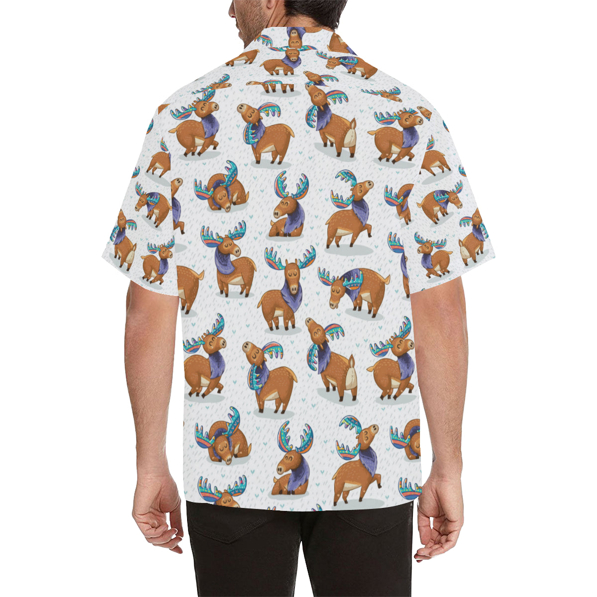 Moose Cute Pattern Print Design 01 Men's Hawaiian Shirt
