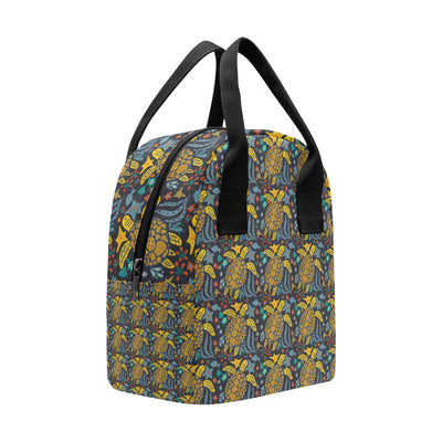 Sea Turtle Pattern Print Design T03 Insulated Lunch Bag