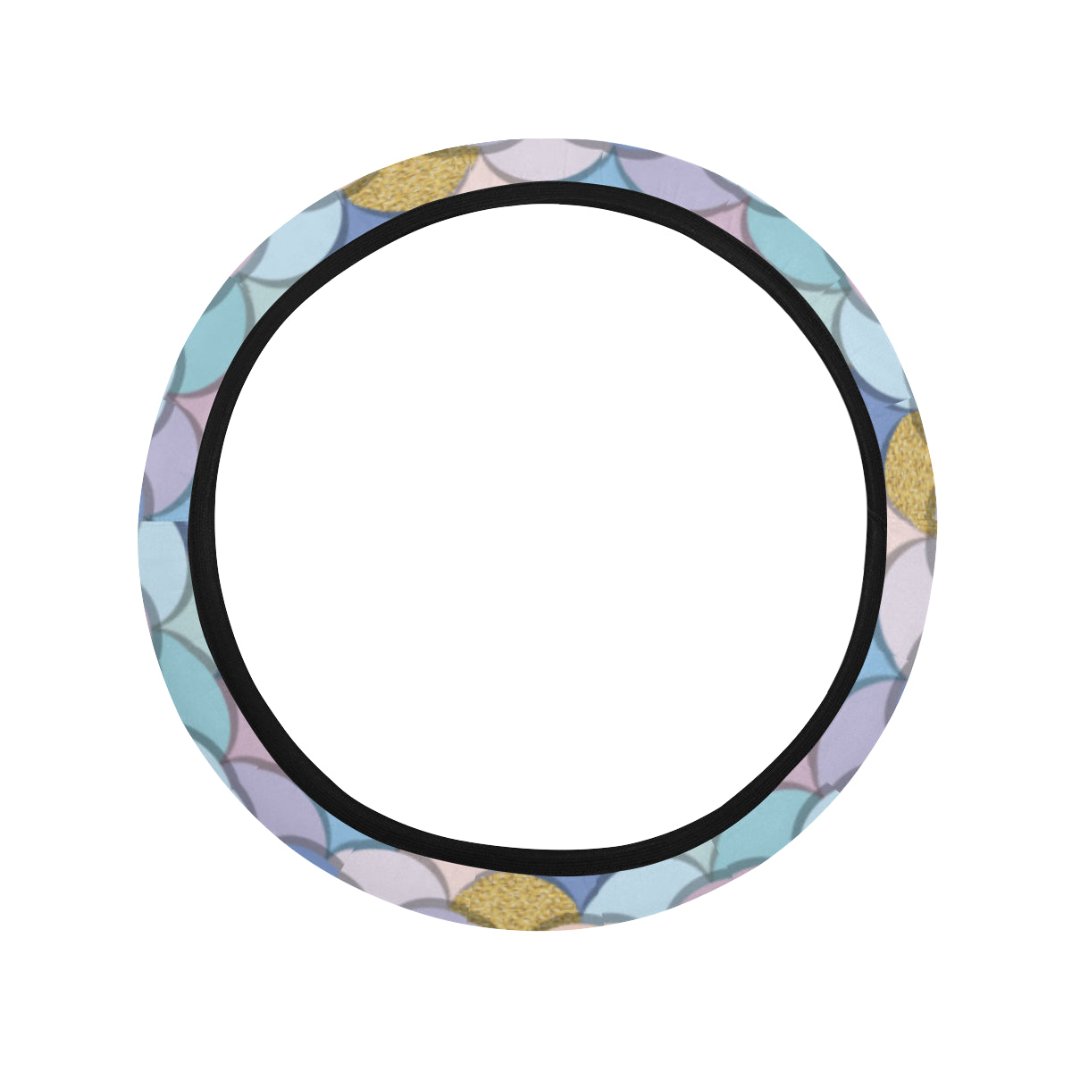 Mermaid Scales Pattern Print Design 05 Steering Wheel Cover with Elastic Edge