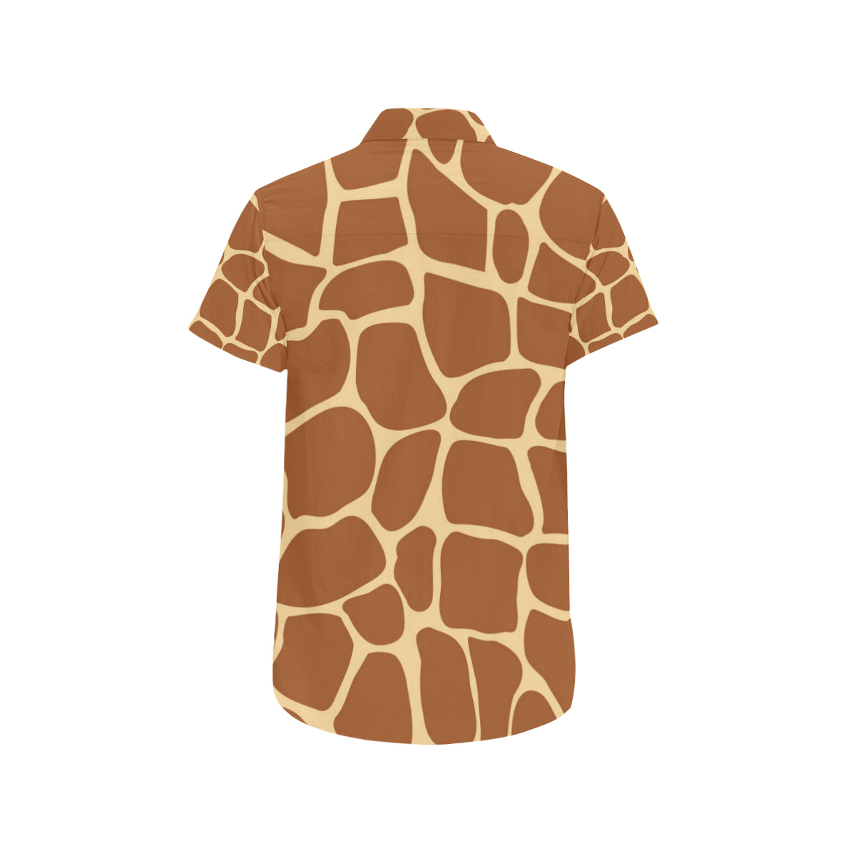 Giraffe Texture Print Men's Short Sleeve Button Up Shirt
