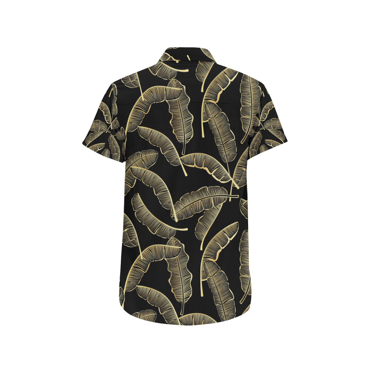 Banana Leaf Pattern Print Design BL07 Men's Short Sleeve Button Up Shirt