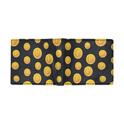 Bitcoin Pattern Print Design DO04 Men's ID Card Wallet