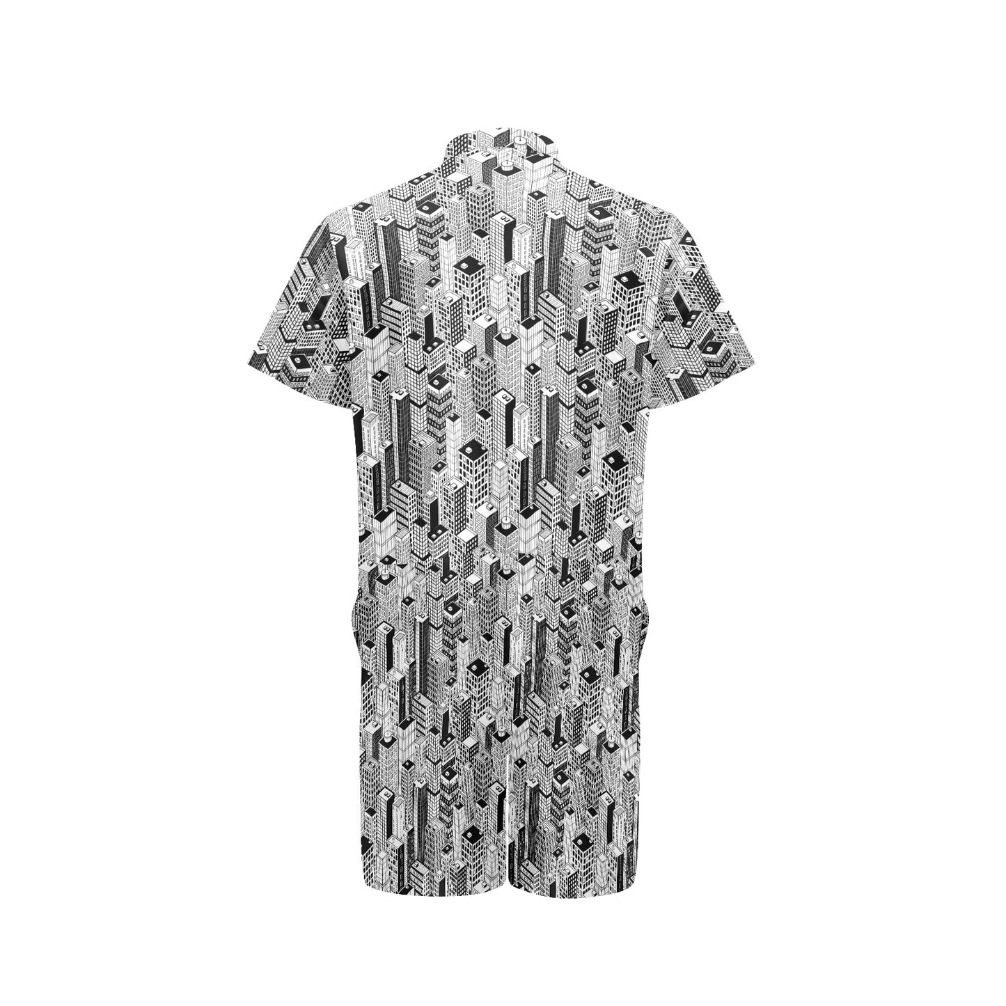 City  Pattern Print Design 02 Men's Romper