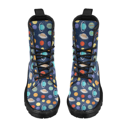 Planet With Star Print Design LKS303 Women's Boots