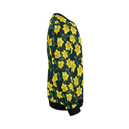 Daffodils Pattern Print Design DF03 Men Long Sleeve Sweatshirt