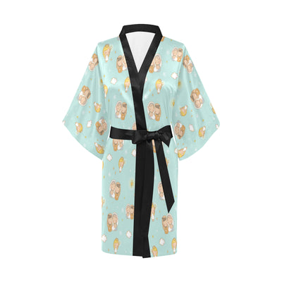 Christian Pattern Print Design 01 Women's Short Kimono