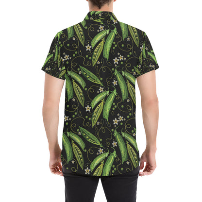 Peas Pattern Print Design A02 Men's Short Sleeve Button Up Shirt