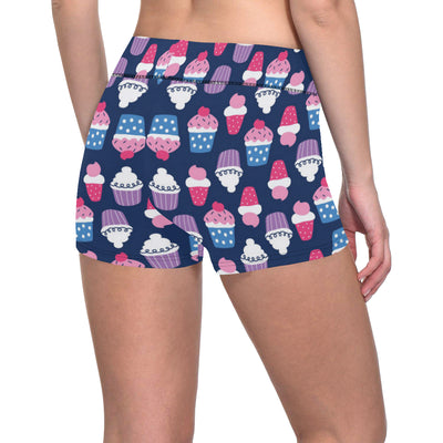 Cupcake Pattern Print Design CP04 Yoga Shorts