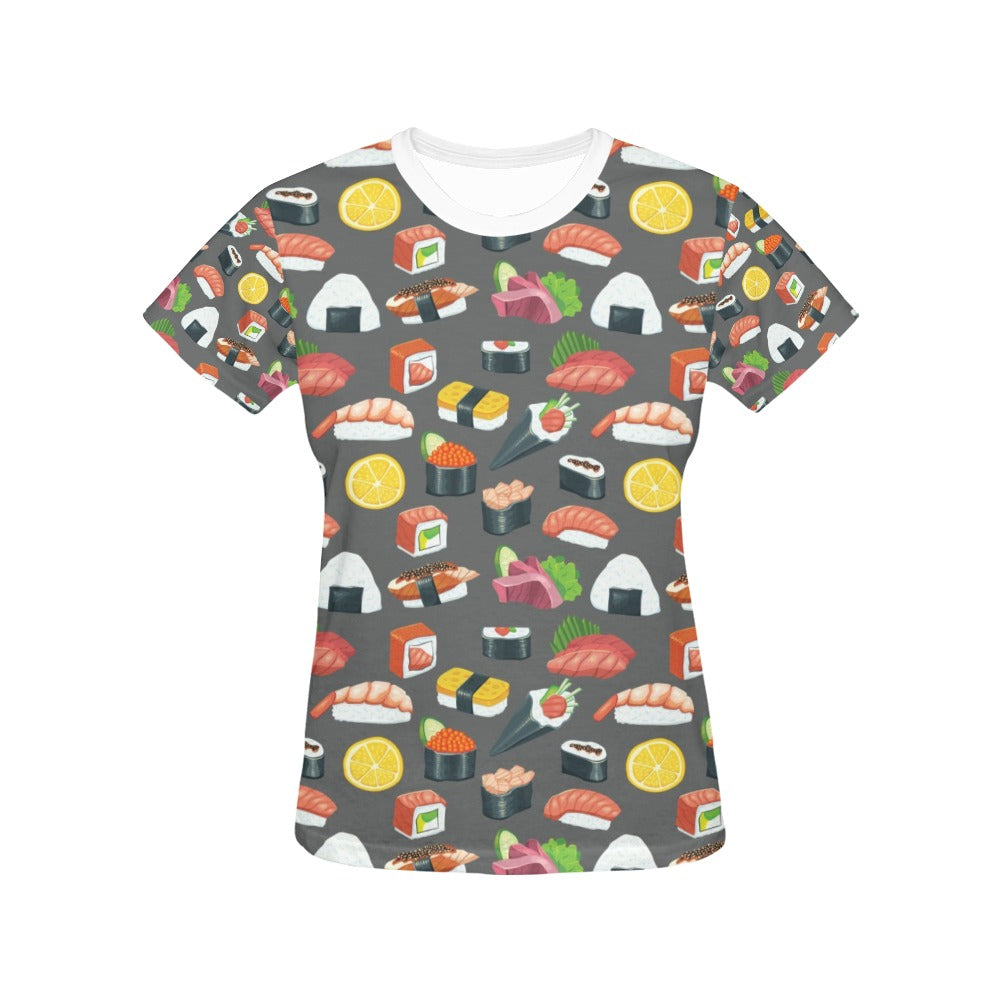 Sushi Print Design LKS302 Women's  T-shirt