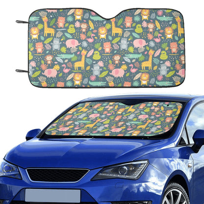 Safari Animal Cartoon Print Design LKS305 Car front Windshield Sun Shade