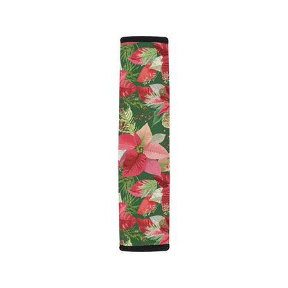 Poinsettia Pattern Print Design POT03 Car Seat Belt Cover