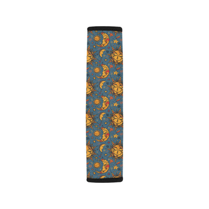 Celestial Moon Sun Pattern Print Design 02 Car Seat Belt Cover