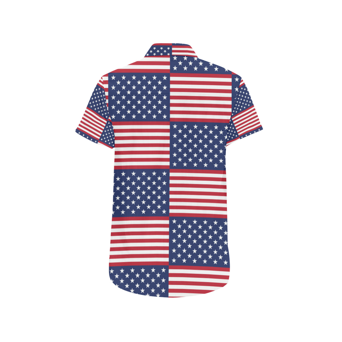 Patriotic US Flag Pattern Print Design A03 Men's Short Sleeve Button Up Shirt