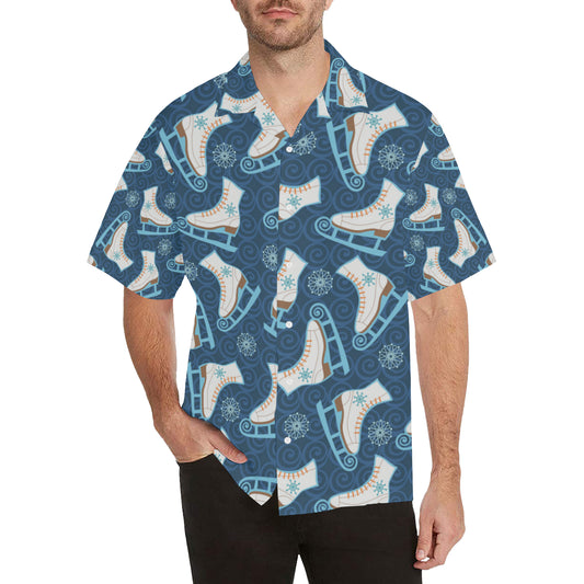Ice Skate Pattern Print Design 01 Men's Hawaiian Shirt