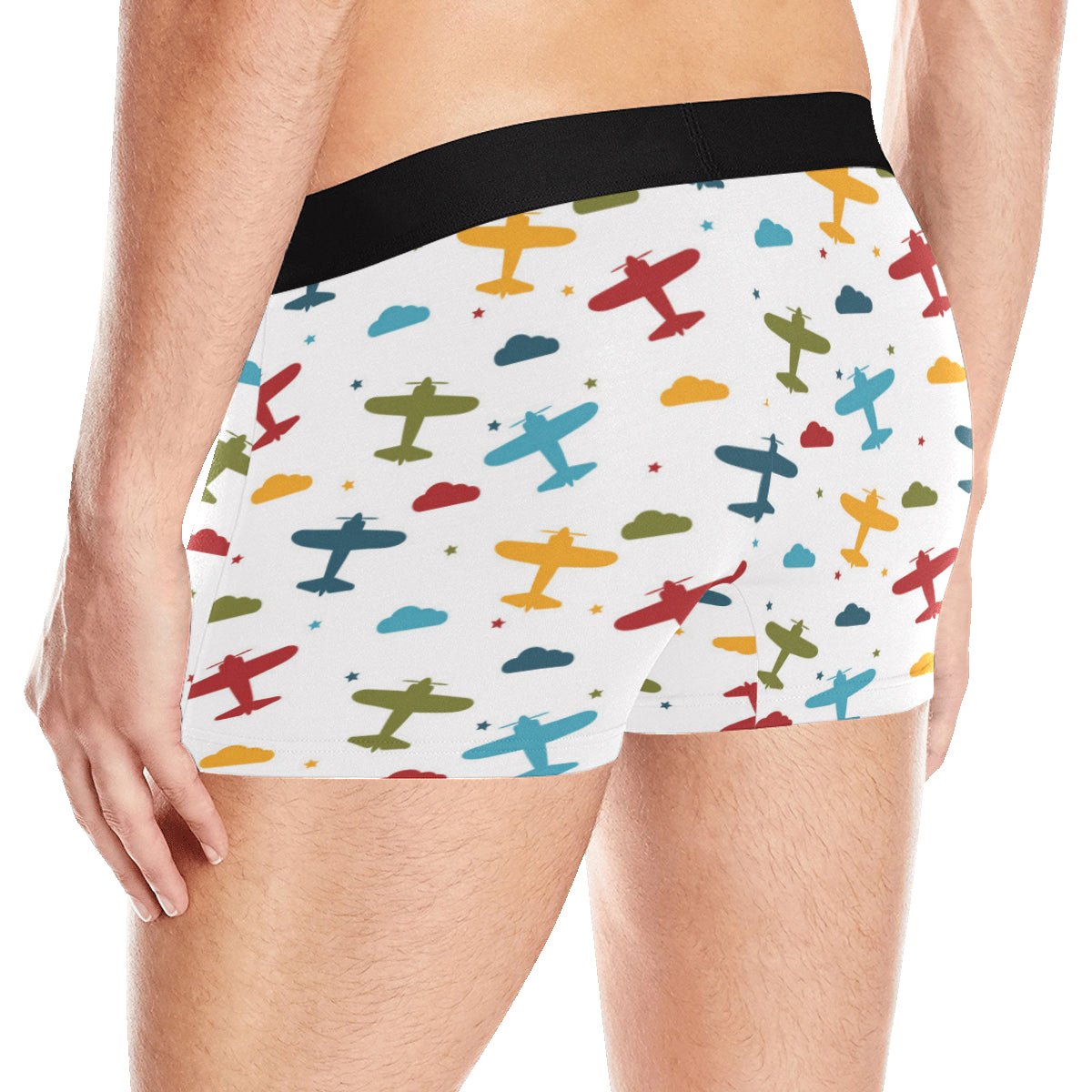 Airplane Pattern Print Design 06 Men's Boxer Briefs