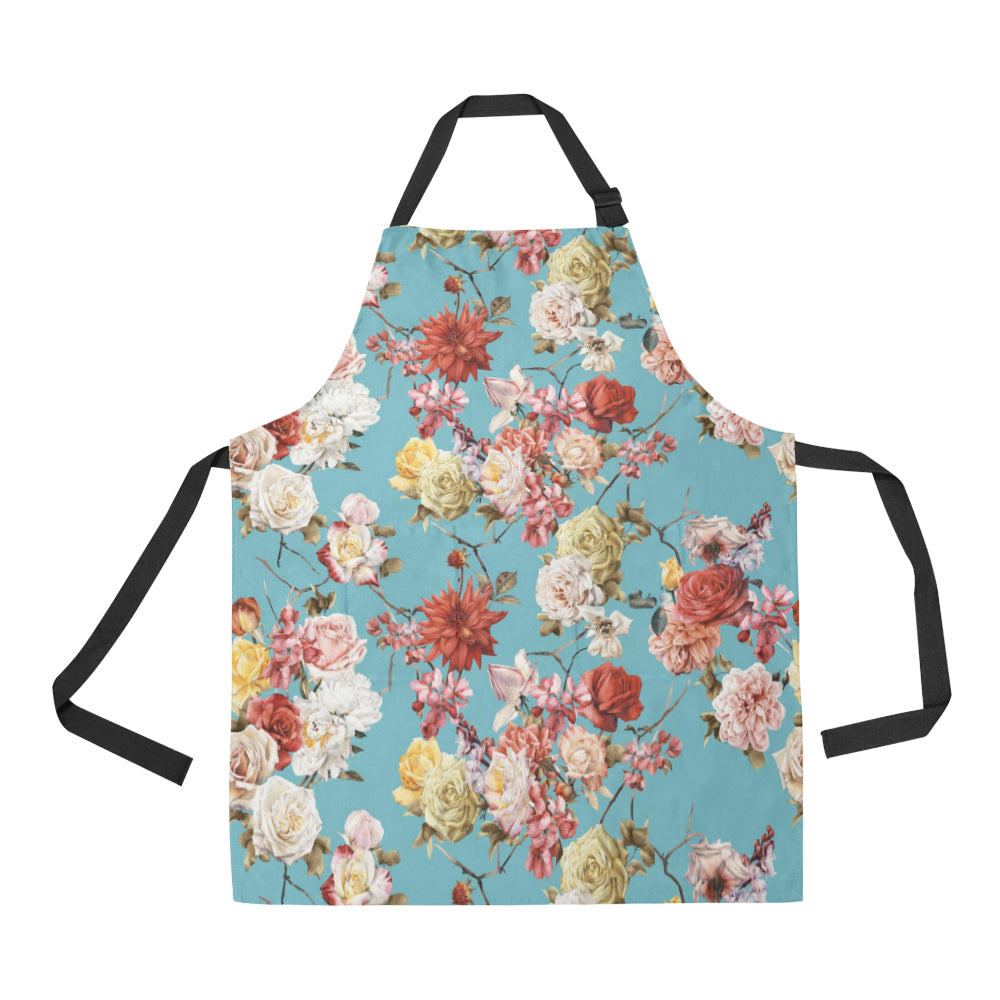 Summer Floral Pattern Print Design SF05 Apron with Pocket