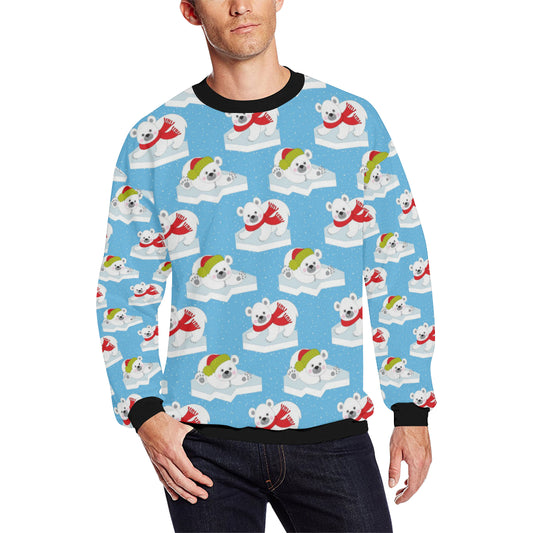 Polar Bear Pattern Print Design PB06 Men Long Sleeve Sweatshirt