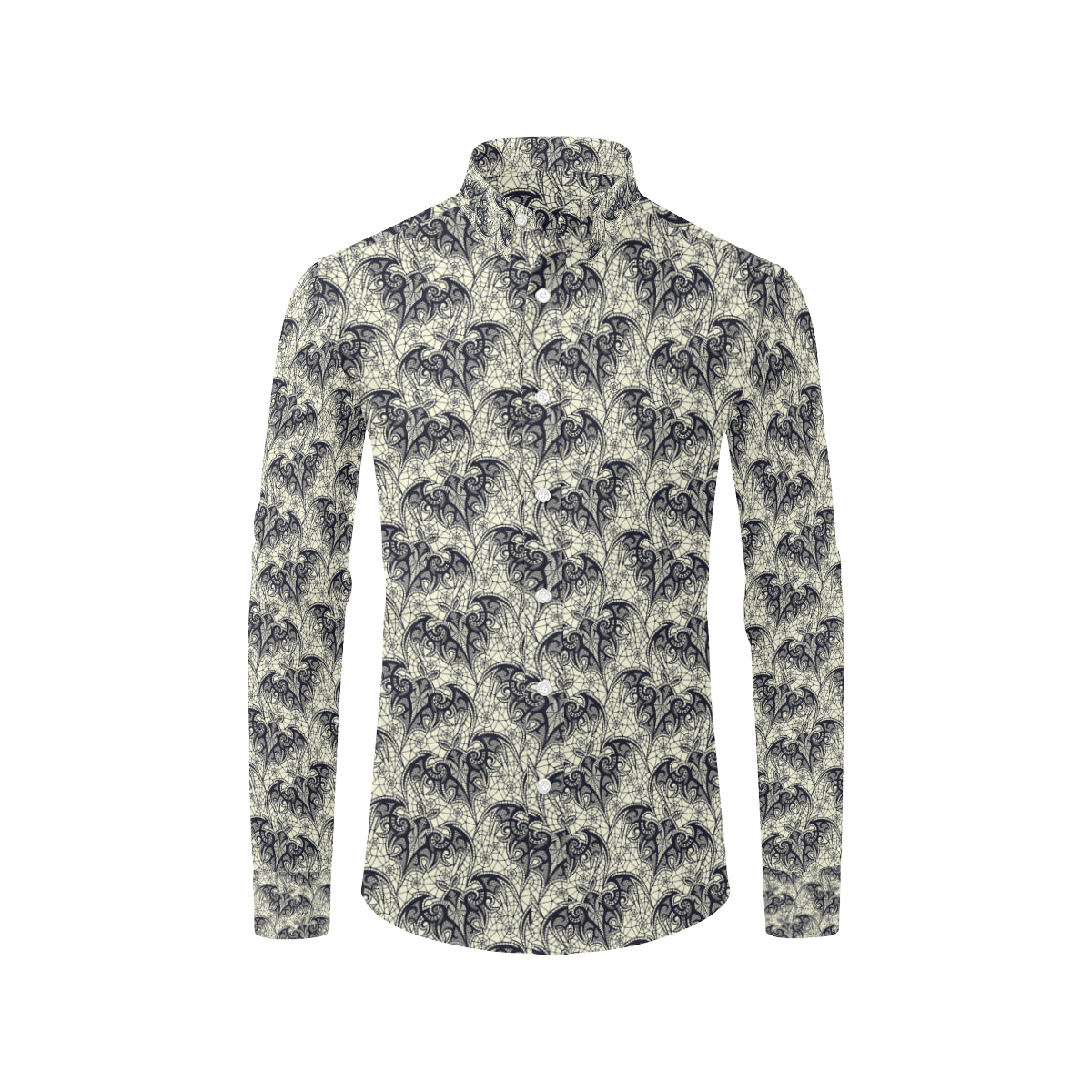 Bat Tribal Pattern Print Design 06 Men's Long Sleeve Shirt