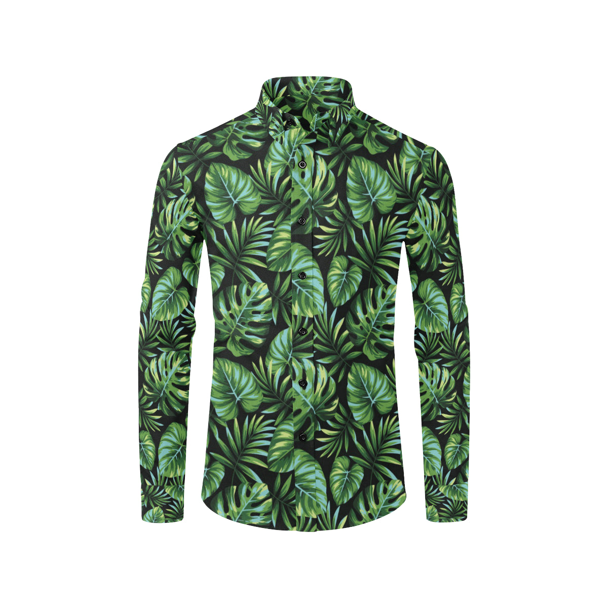 Palm Leaves Pattern Print Design PL013 Men's Long Sleeve Shirt