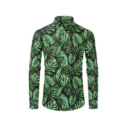 Palm Leaves Pattern Print Design PL013 Men's Long Sleeve Shirt