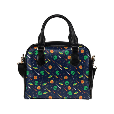 Alien UFO Pattern Print Design 05 Shoulder Handbag