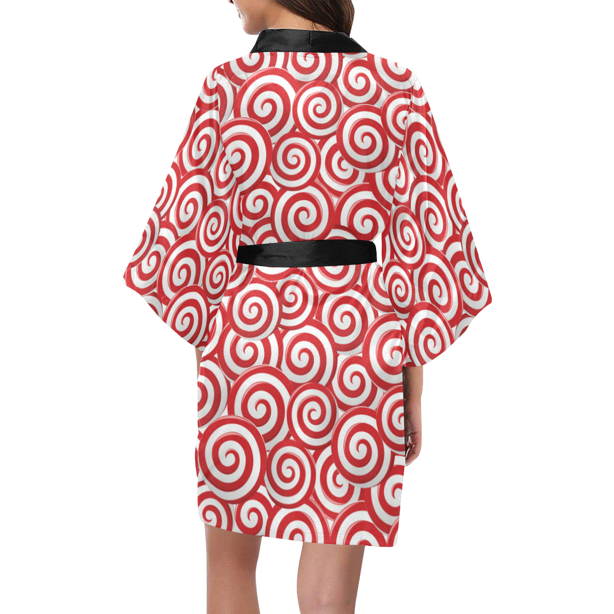 Candy Pattern Print Design 03 Women's Short Kimono