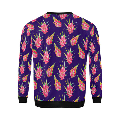 Dragonfruit Pattern Print Design DF02 Men Long Sleeve Sweatshirt