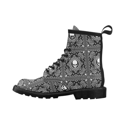 Bandana Skull Print Design LKS303 Women's Boots
