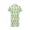 Elegant Olive Floral Print Men's Romper