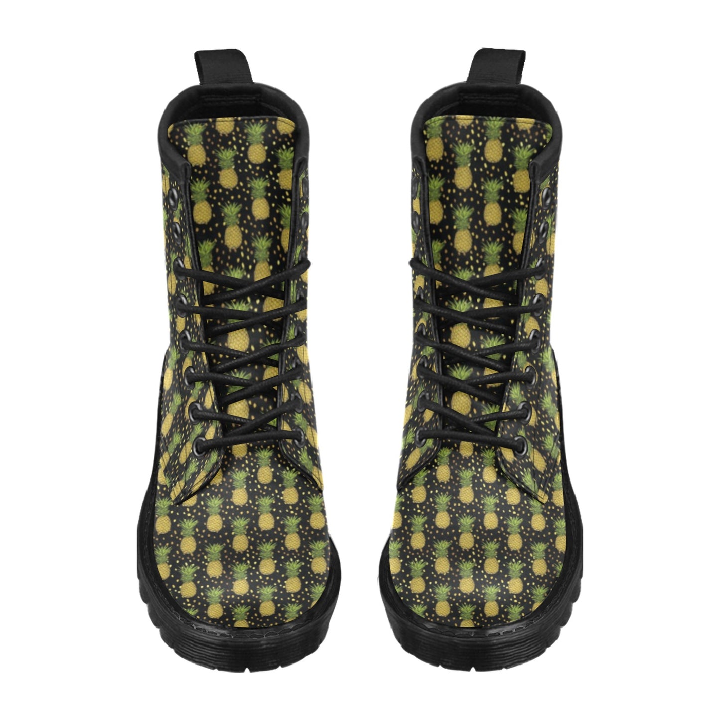 Pineapple Gold Dot Themed Print Women's Boots