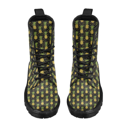 Pineapple Gold Dot Themed Print Women's Boots