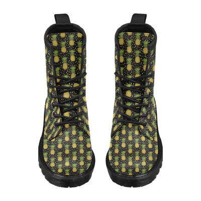 Pineapple Gold Dot Themed Print Women's Boots