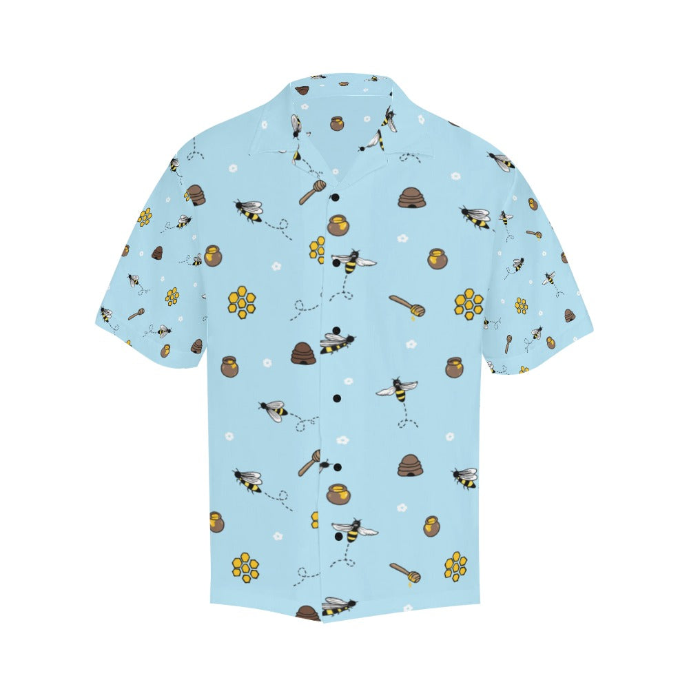 Honey Bee Print Design LKS307 Men's Hawaiian Shirt
