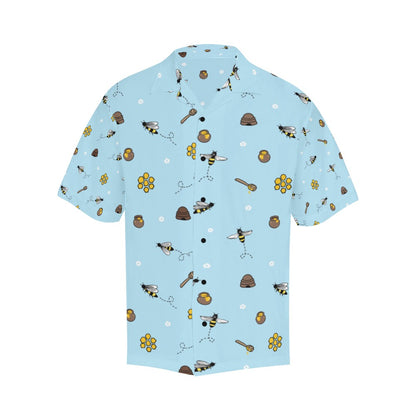 Honey Bee Print Design LKS307 Men's Hawaiian Shirt